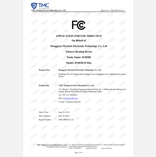 ISMOD II  PLUS  FCC Report