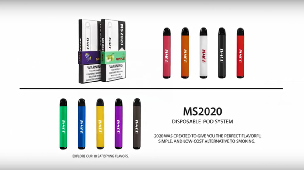 одноразовый vape pod Yun Xi ms2020, 10 вкусов электронной жидкости